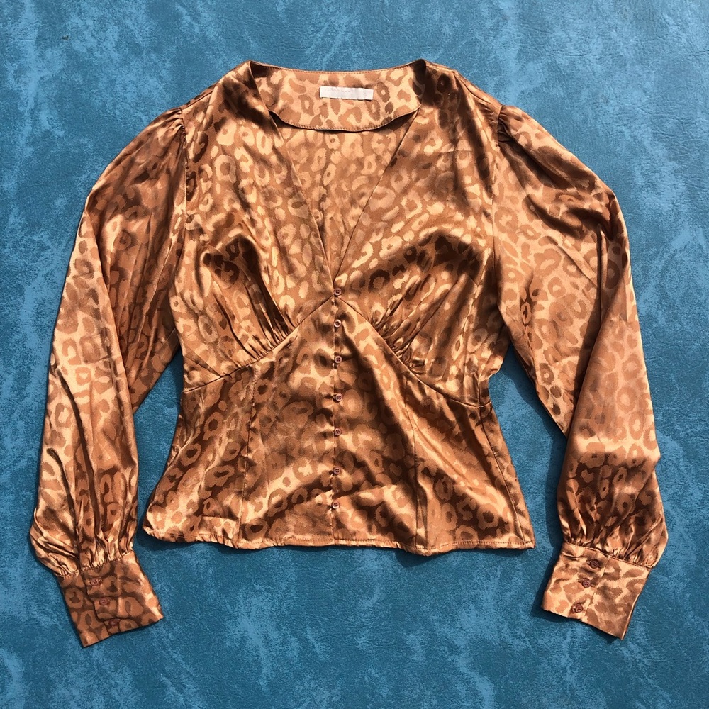 Gold Animal print blouse